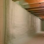 Example of finished spray foamed crawl space wall