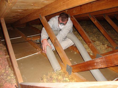 Greene Solutions providing attic insulation removal services for a home in Columbus OH