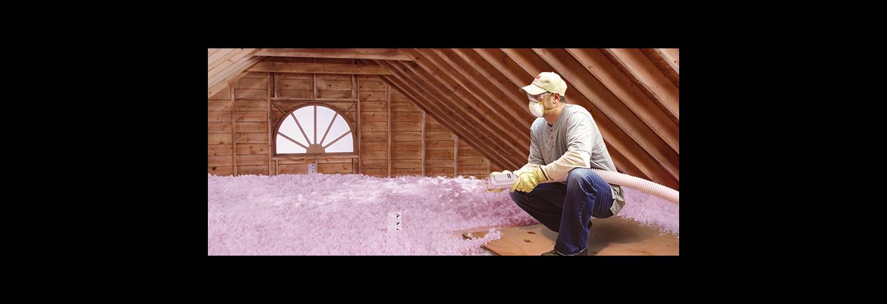 Greene Solutions, Blowing in insulation in attic, OH